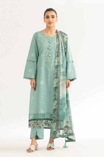 Nishat Linen 3 Piece - Digital Printed Embroidered Suit - 42502110 Online Shopping